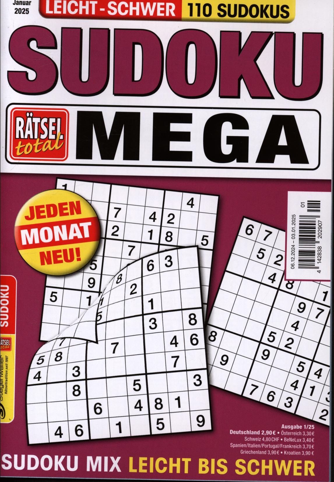 Rätsel total Mega Sudoku 1/2025