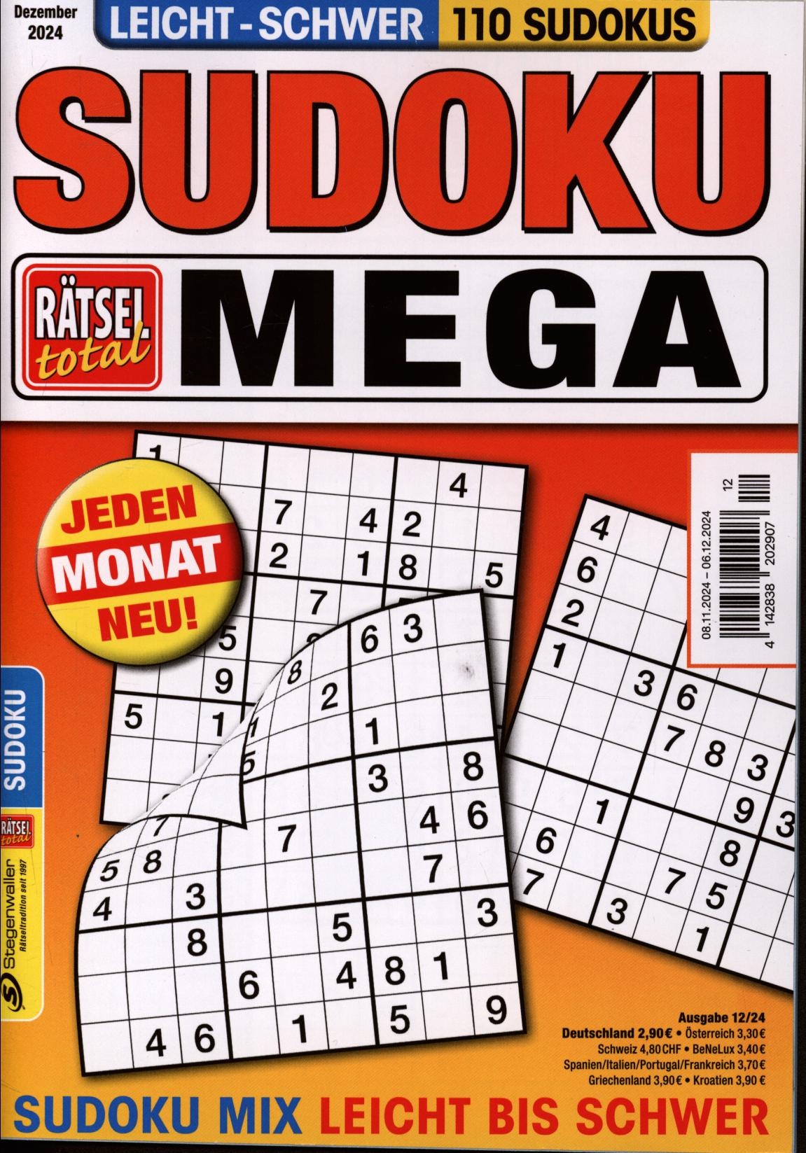 Rätsel total Mega Sudoku 12/2024